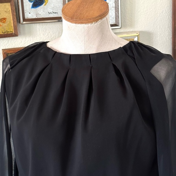 Mack & James Badgley Mischka Silk Angel Sleeve Party Dress Like New - Picture 6 of 9